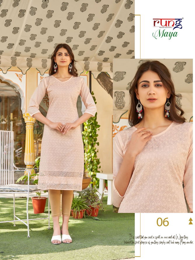 Maya By Rung Heavy Chiken Cotton Kurtis Wholesale Market In Surat